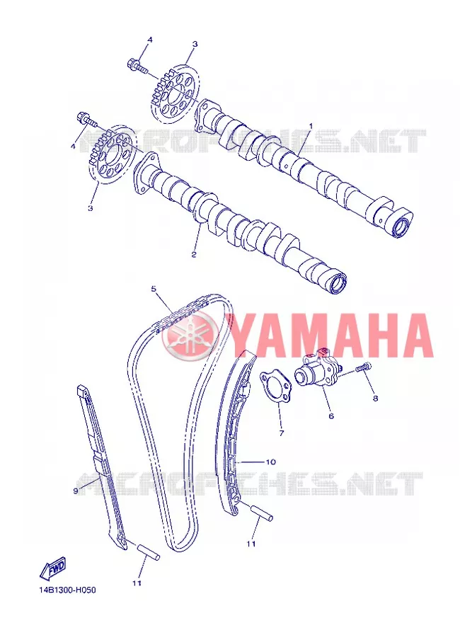 ARBRE A CAMES / CHAINE DE DISTRIBUTION Yamaha MOTO 1000 2013 R1  YZF-R1
