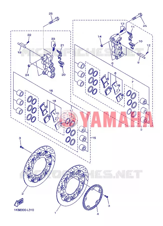 ETRIER DE FREIN AVANT Yamaha MOTO 1000 2013 R1  YZF-R1