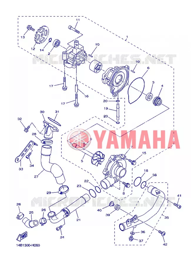 POMPE A EAU / DURITES Yamaha MOTO 1000 2013 R1  YZF-R1