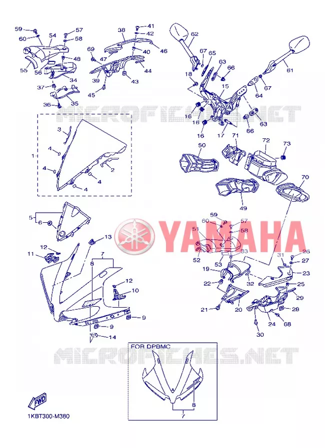 CARENAGES 1  Yamaha MOTO 1000 2013 R1  YZF-R1