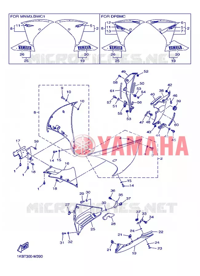 CARENAGES 2 Yamaha MOTO 1000 2013 R1  YZF-R1