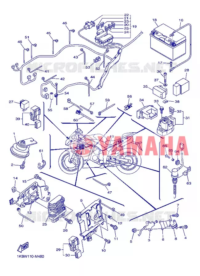 PARTIE ELECTRIQUE 2 Yamaha MOTO 1000 2013 R1  YZF-R1