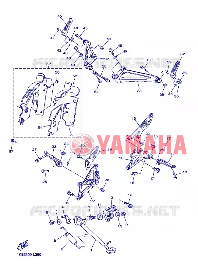 SUPPORT / REPOSE PIEDS Yamaha MOTO 1000 2013 R1  YZF-R1