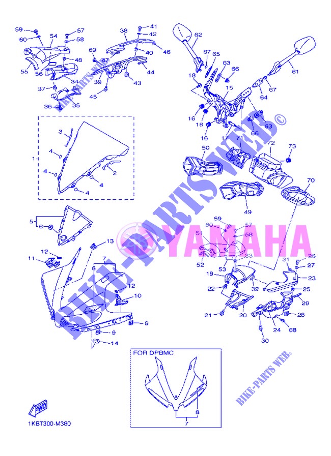 CARENAGES 1  pour Yamaha YZF-R1 de 2013