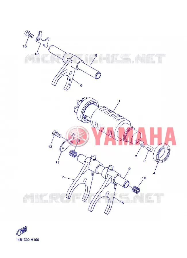 BARILLET DE SELECTION / FOURCHETTES Yamaha MOTO 1000 2013 R1  YZF-R1