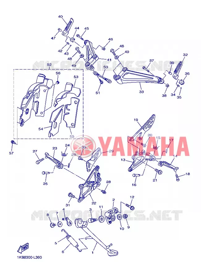SUPPORT / REPOSE PIEDS Yamaha MOTO 1000 2013 R1  YZF-R1