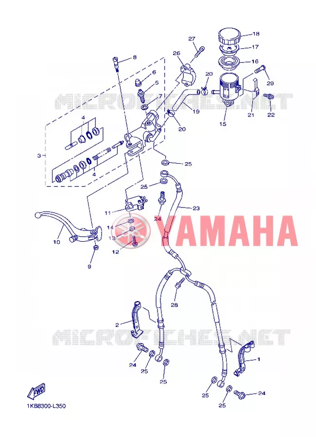 MAITRE CYLINDRE DE FREIN AVANT Yamaha MOTO 1000 2013 R1  YZF-R1