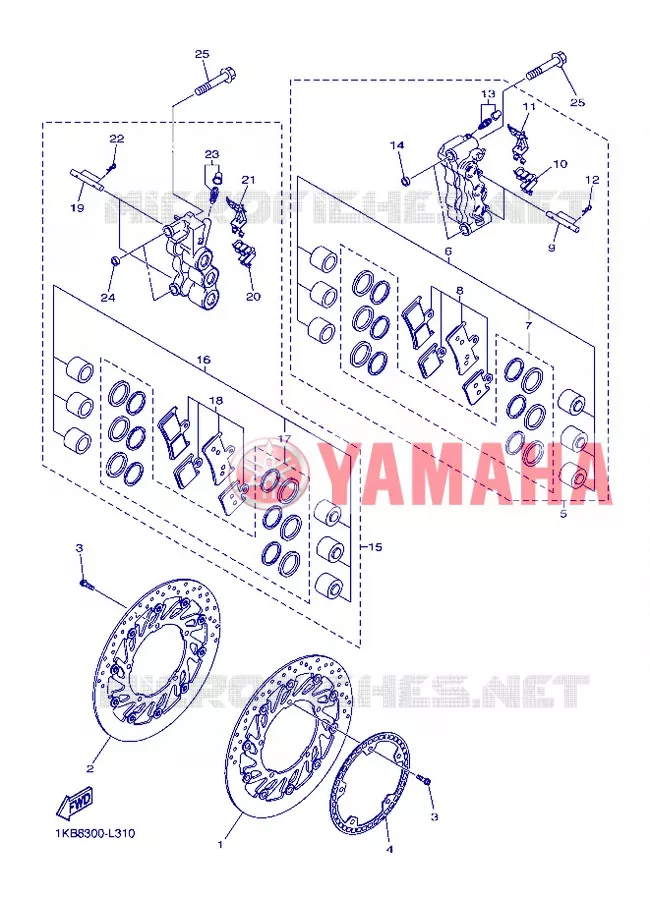 ETRIER DE FREIN AVANT Yamaha MOTO 1000 2013 R1  YZF-R1