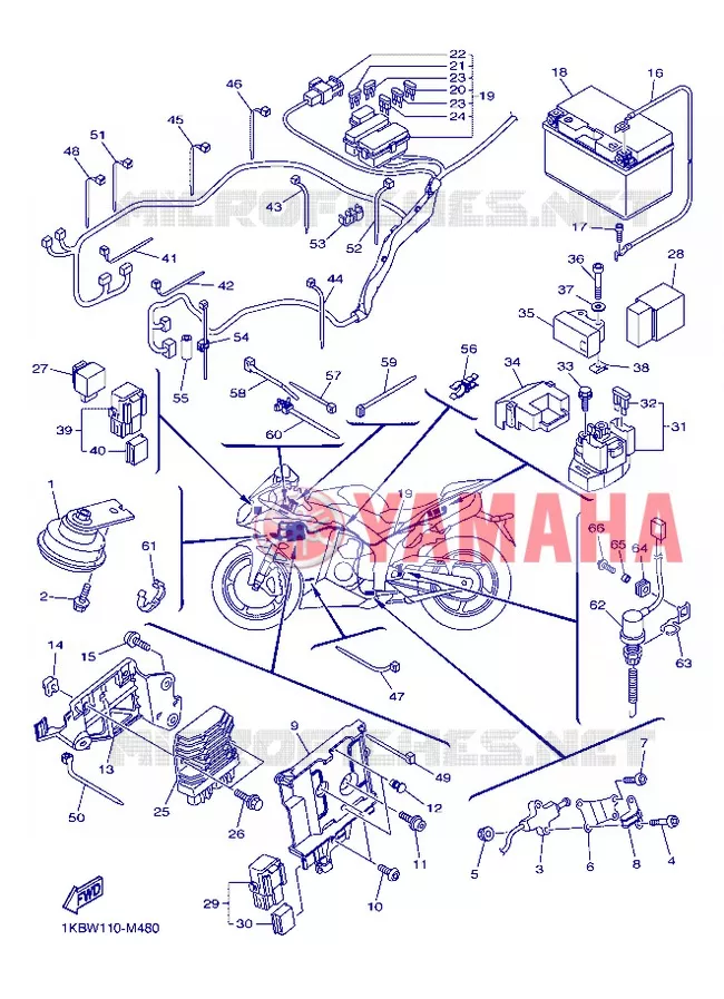 PARTIE ELECTRIQUE 2 Yamaha MOTO 1000 2013 R1  YZF-R1