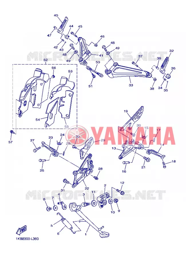 SUPPORT / REPOSE PIEDS Yamaha MOTO 1000 2013 R1  YZF-R1