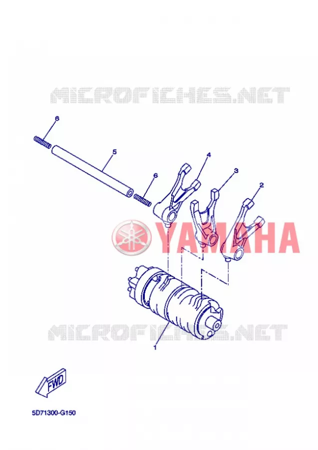 BARILLET DE SELECTION / FOURCHETTES Yamaha MOTO 125 2013 R125  YZF-R125