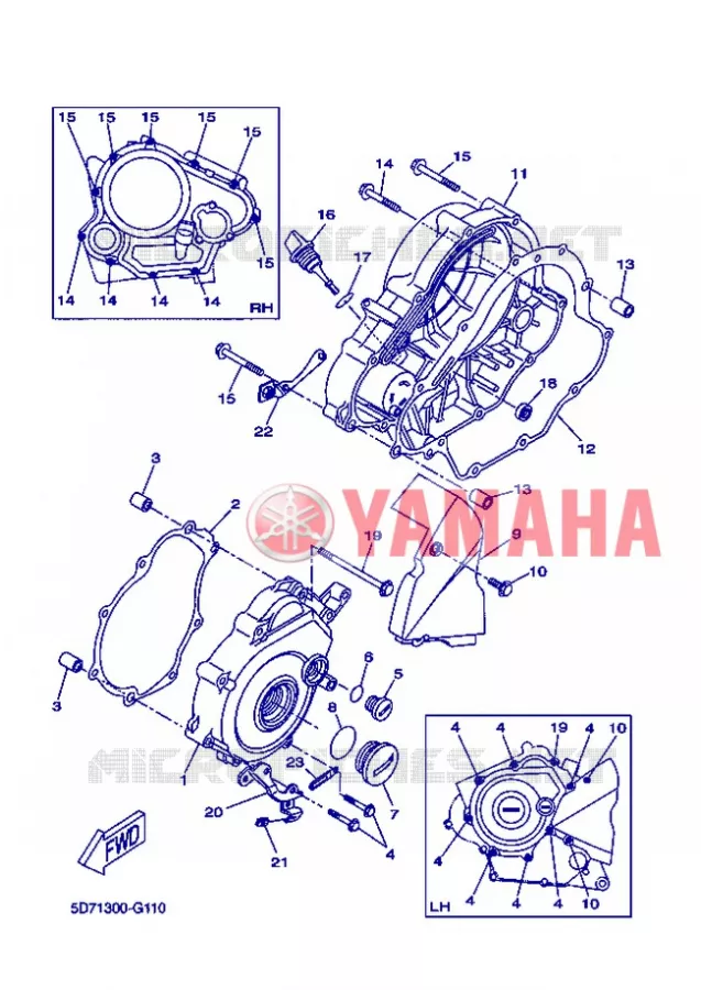 CARTER - MOTEUR 1 Yamaha MOTO 125 2013 R125  YZF-R125