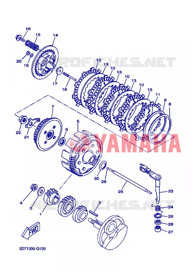 EMBRAYAGE DE DEMARREUR Yamaha MOTO 125 2013 R125  YZF-R125