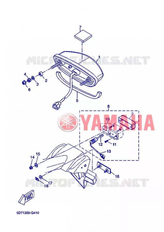FEU ARRIERE Yamaha MOTO 125 2013 R125  YZF-R125