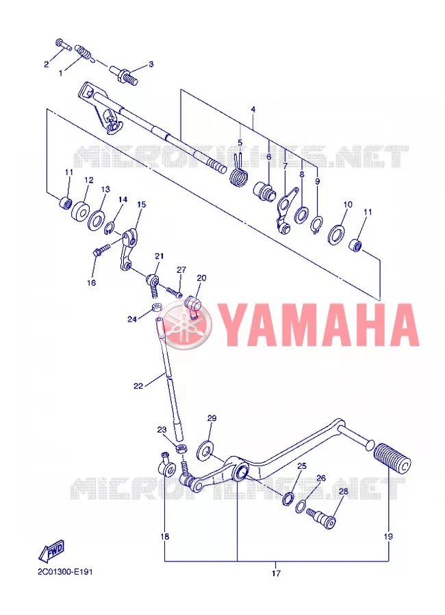 AXE DE SELECTEUR / PEDALE Yamaha MOTO 600 2013 R6  YZF-R6
