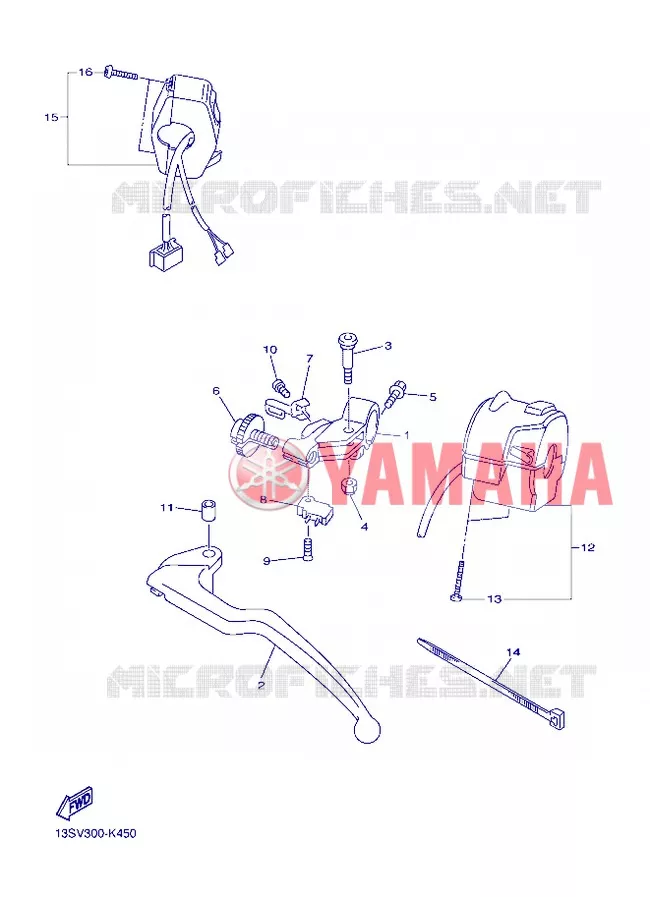 COMMODO / LEVIER Yamaha MOTO 600 2013 R6  YZF-R6