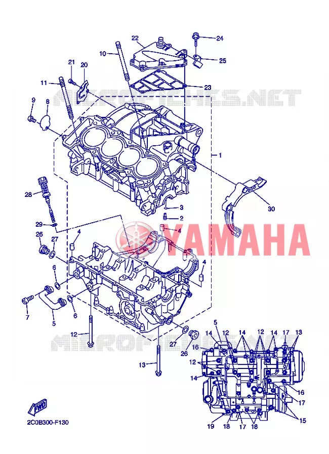 CARTER MOTEUR Yamaha MOTO 600 2013 R6  YZF-R6