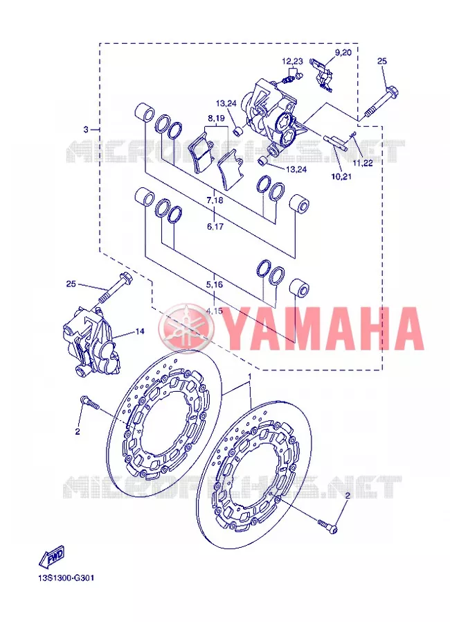 ETRIER DE FREIN AVANT Yamaha MOTO 600 2013 R6  YZF-R6