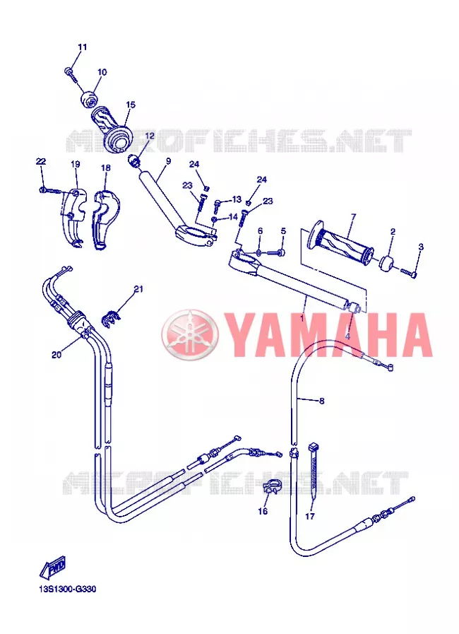 GUIDON ET CABLES Yamaha MOTO 600 2013 R6  YZF-R6
