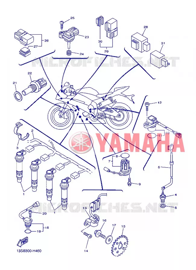 PARTIE ELECTRIQUE 1 Yamaha MOTO 600 2013 R6  YZF-R6