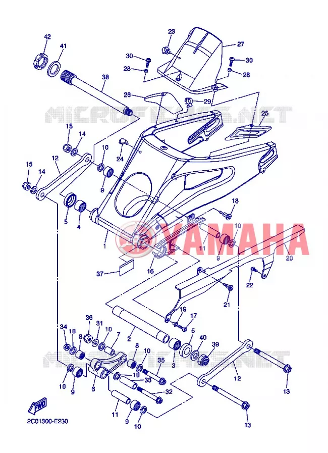 BRAS ARRIERE Yamaha MOTO 600 2013 R6  YZF-R6