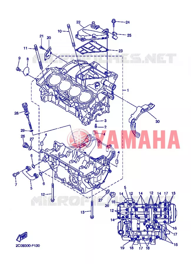 CARTER MOTEUR Yamaha MOTO 600 2013 R6  YZF-R6