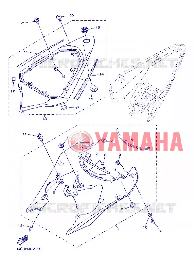 COUVERCLE LATERAL Yamaha MOTO 600 2013 R6  YZF-R6