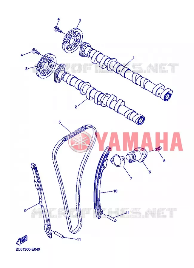 ARBRE A CAMES / CHAINE DE DISTRIBUTION Yamaha MOTO 600 2013 R6  YZF-R6