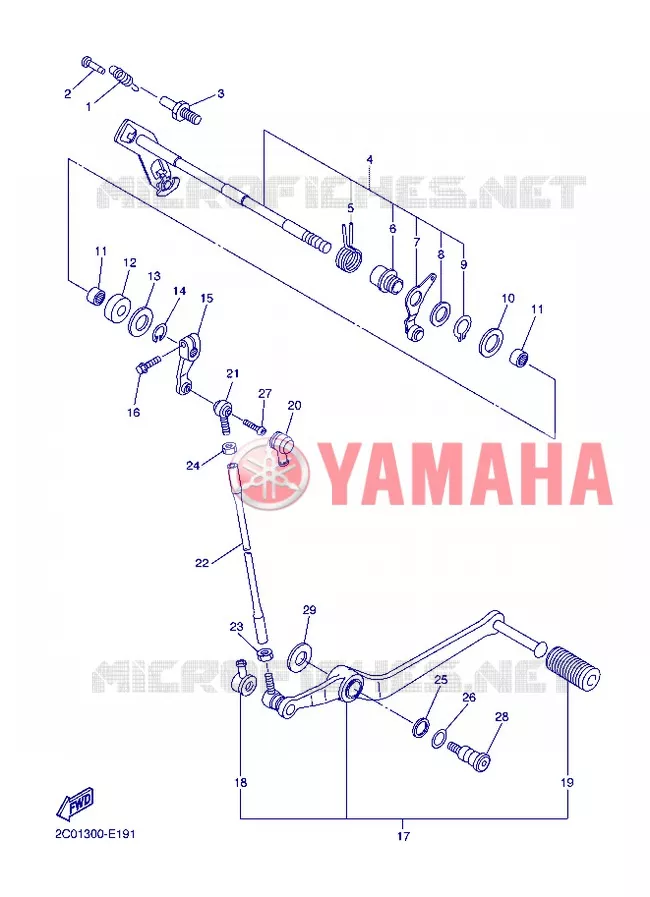 AXE DE SELECTEUR / PEDALE Yamaha MOTO 600 2013 R6  YZF-R6