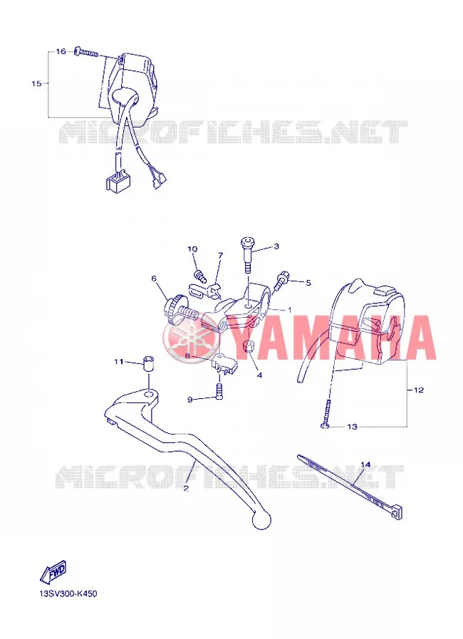 COMMODO / LEVIER Yamaha MOTO 600 2013 R6  YZF-R6