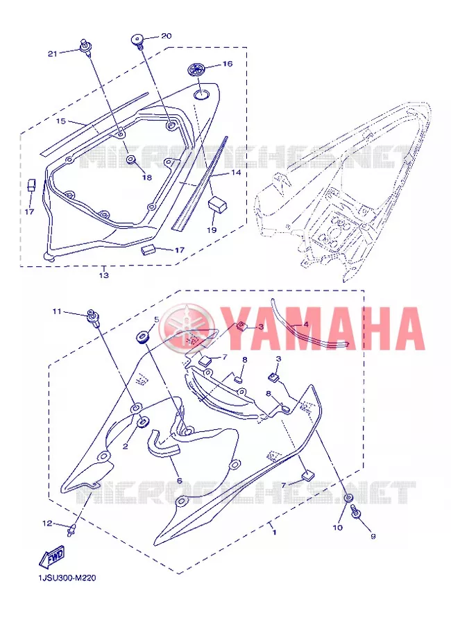 COUVERCLE LATERAL Yamaha MOTO 600 2013 R6  YZF-R6