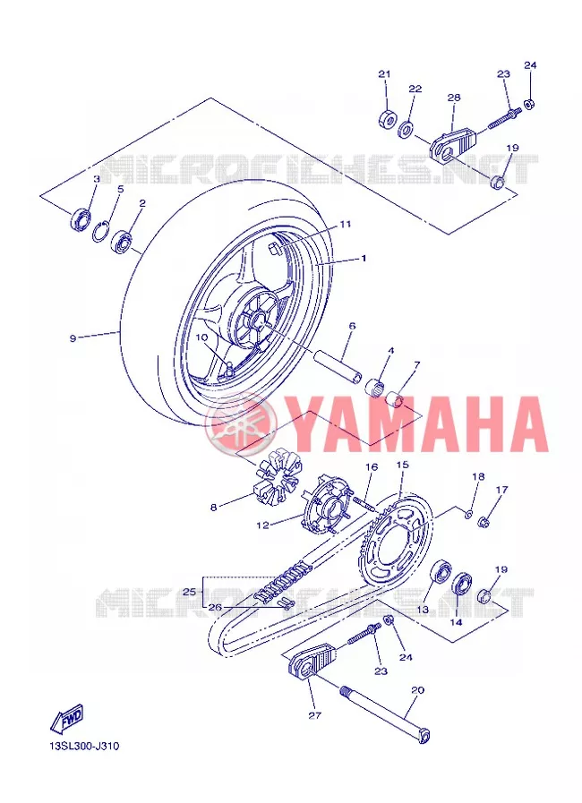 ROUE ARRIERE Yamaha MOTO 600 2013 R6  YZF-R6