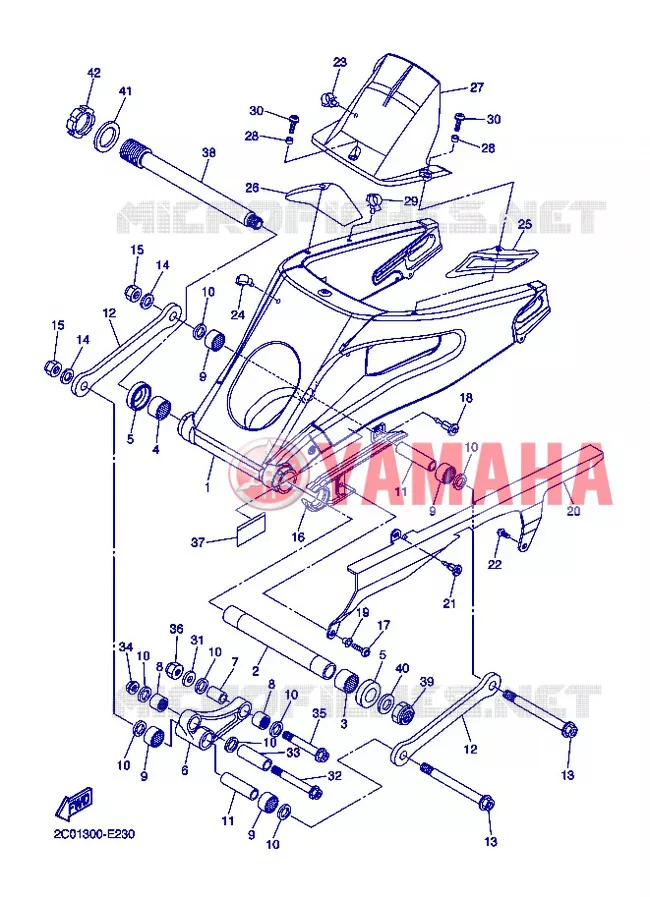 BRAS ARRIERE Yamaha MOTO 600 2013 R6  YZF-R6