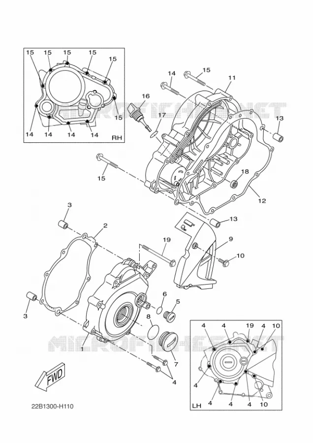 CARTER - MOTEUR 1 Yamaha MOTO 125 2011 WR-R  WR125R