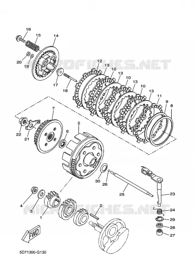 EMBRAYAGE DE DEMARREUR Yamaha MOTO 125 2011 WR-R  WR125R