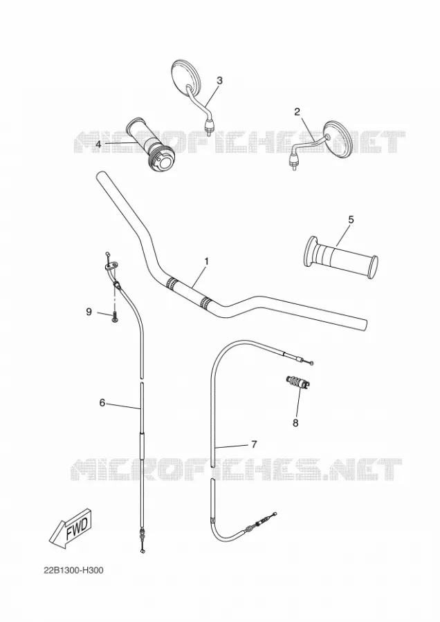 GUIDON ET CABLES Yamaha MOTO 125 2011 WR-R  WR125R