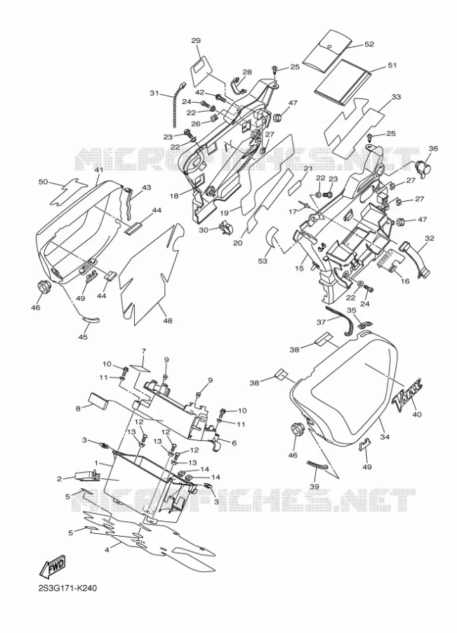 COUVERCLE LATERAL 2 Yamaha MOTO 1700 2011 VMAX  VMX17VMAX