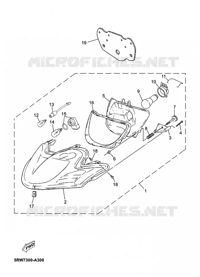 PHARE  Yamaha SCOOTER 50 2011 JOG R  CS50JOG R
