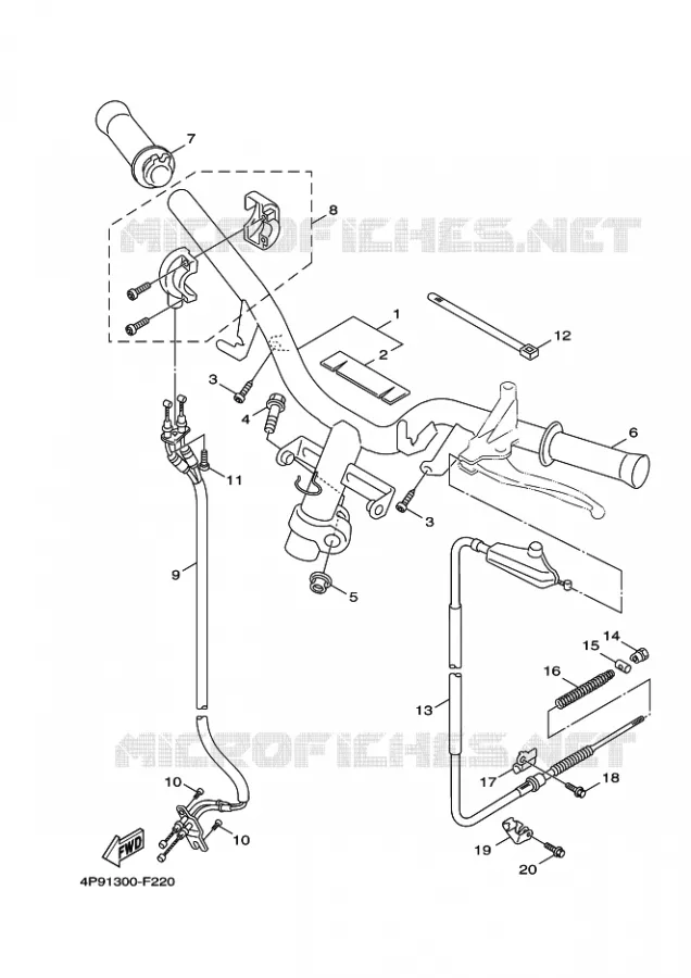 GUIDON ET CABLES Yamaha SCOOTER 125 2011 CYGNUS  XC125