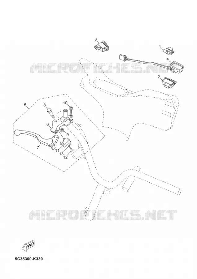 COMMODO / LEVIER Yamaha SCOOTER 50 2011 NEOS 4T  YN50FNEO'S