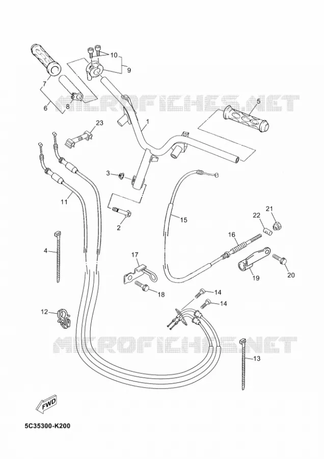 GUIDON ET CABLES Yamaha SCOOTER 50 2011 NEOS 4T  YN50FNEO'S