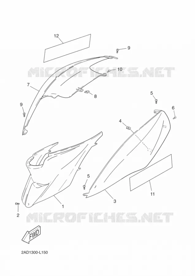 COUVERCLE LATERAL Yamaha SCOOTER 50 2012 JOG R  CS50