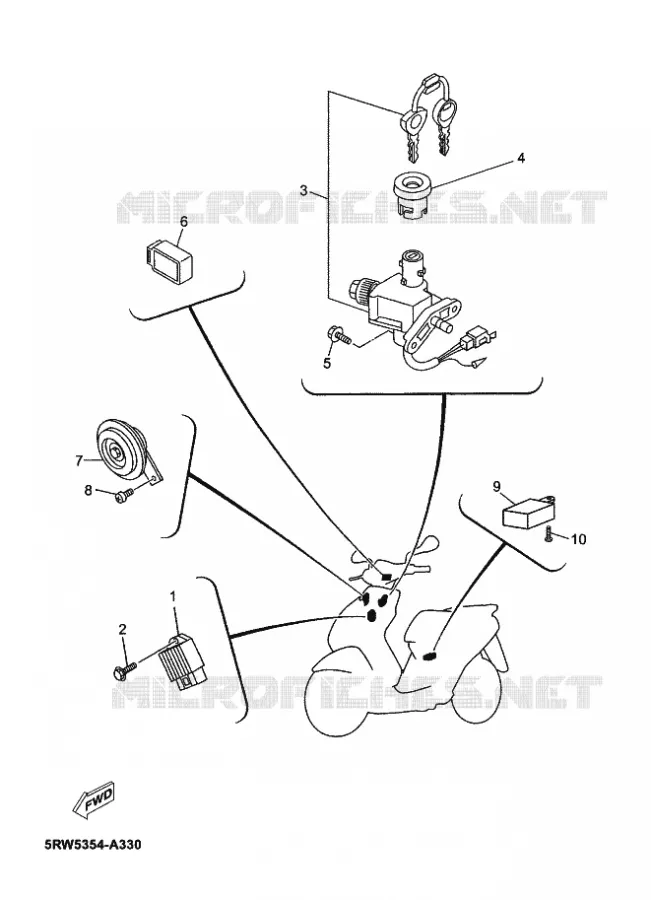 PARTIE ELECTRIQUE 1 Yamaha SCOOTER 50 2012 JOG R  CS50