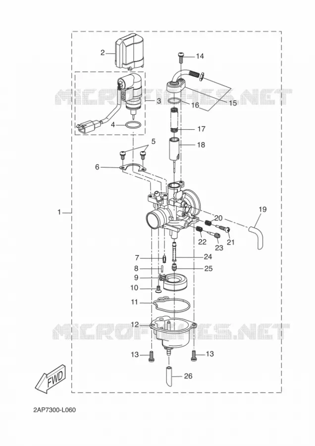 CARBURATEUR Yamaha SCOOTER 50 2012 NEOS  YN50