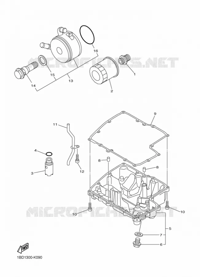 FILTRE A HUILE Yamaha MOTO 800 2012 FZ8 ABS  FZ8-NA