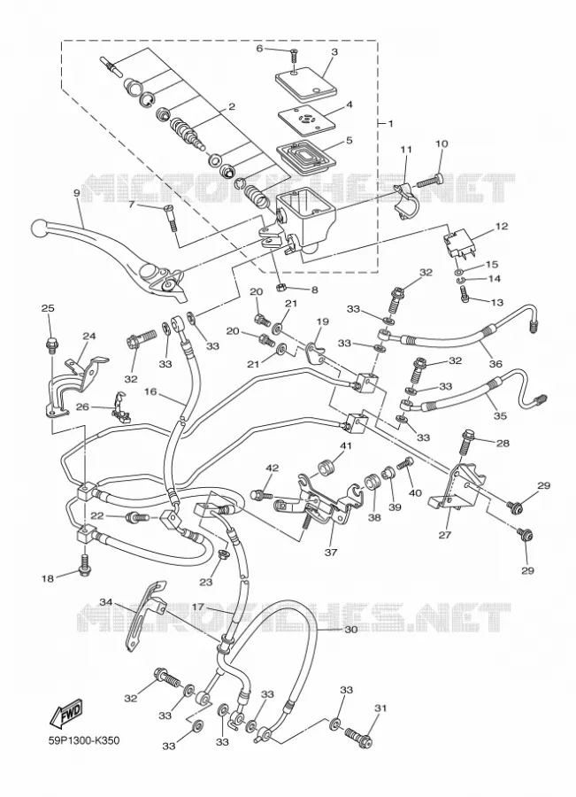 MAITRE CYLINDRE DE FREIN AVANT Yamaha MOTO 800 2012 FZ8 ABS  FZ8-NA