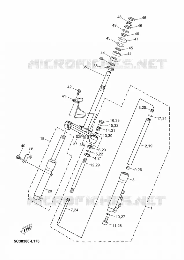 FOURCHE Yamaha SCOOTER 50 2012 NEOS 4  YN50F