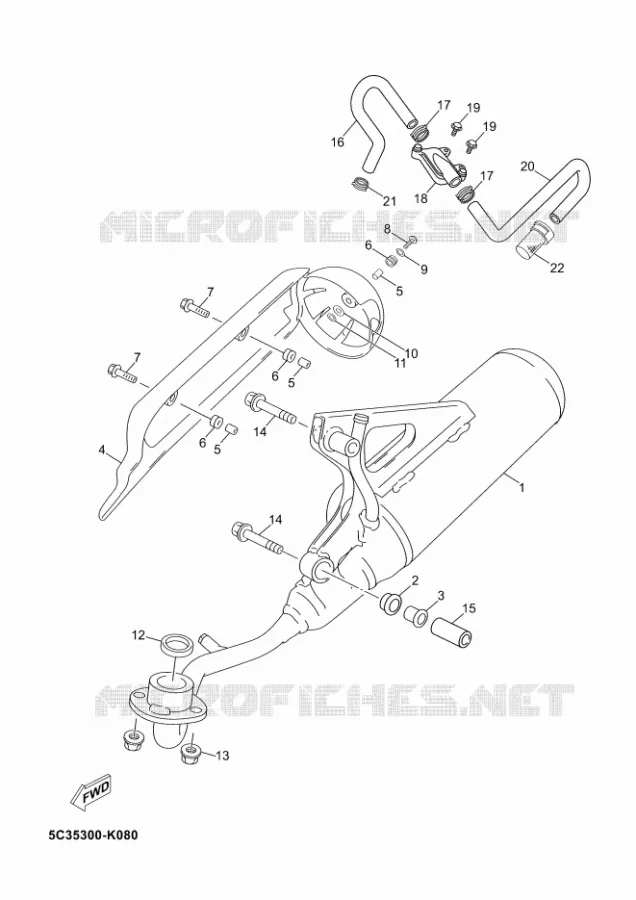 ECHAPPEMENT Yamaha SCOOTER 50 2012 NEOS 4T UBS  YN50FUNEO'S 4+