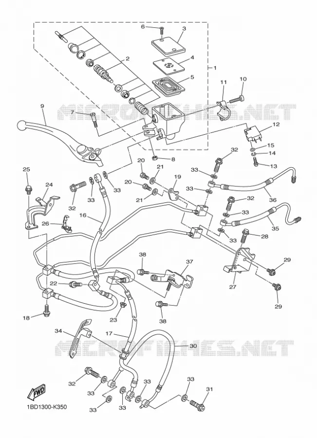 MAITRE CYLINDRE DE FREIN AVANT Yamaha MOTO 800 2013 FAZER ABS  FZ8-SA