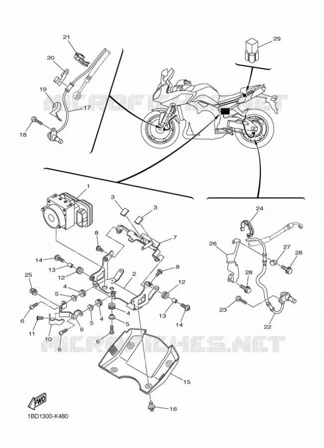 PARTIE ELECTRIQUE 3 Yamaha MOTO 800 2013 FAZER ABS  FZ8-SA
